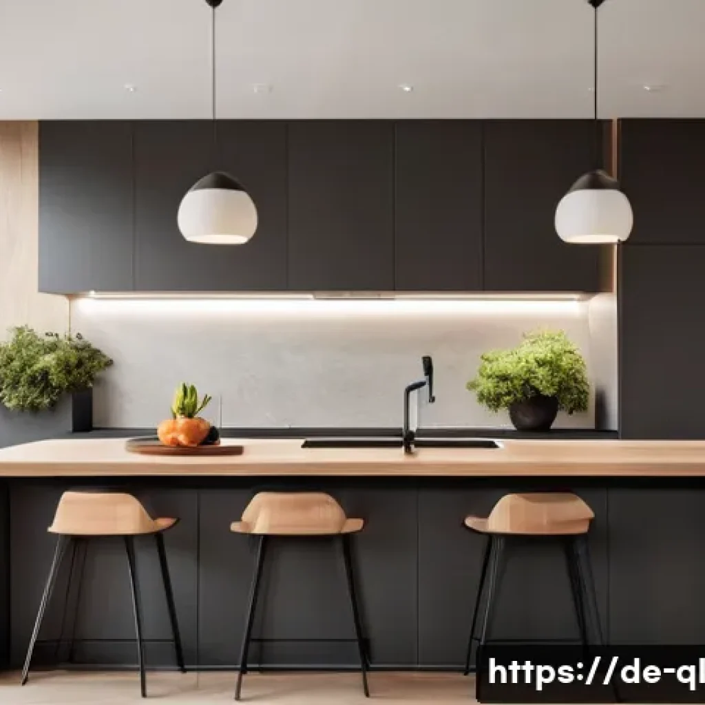 자연주의를 반영한 주방 인테리어 스타일 - **Prompt 1: Modern Wooden Kitchen with Earth Tones and Warm Lighting**
    "A contemporary kitchen d...